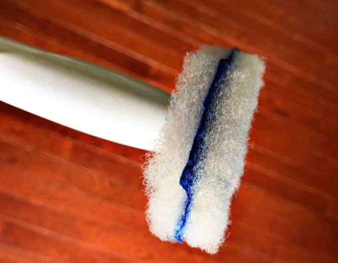 A close up of a Clorox toilet wand.