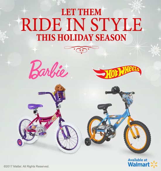 An advertisement from Walmart showing kid\'s bikes.