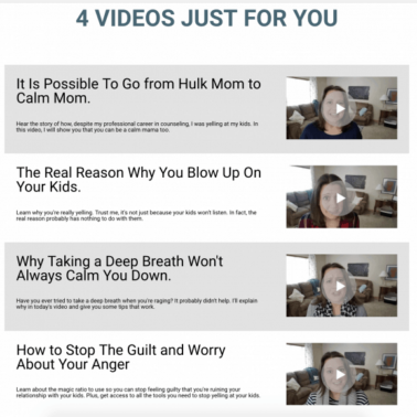 A screen shot of four videos.