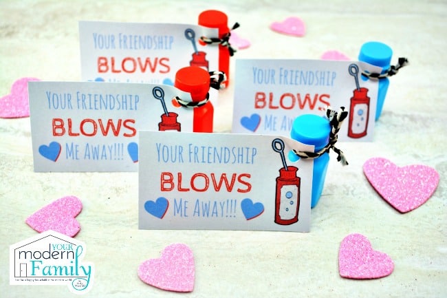 Valentine cards with bubbles.
