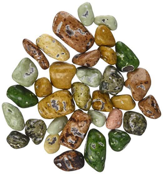 Brightly colored stones.