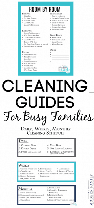 Cleaning and Family cleaning schedule to print for free