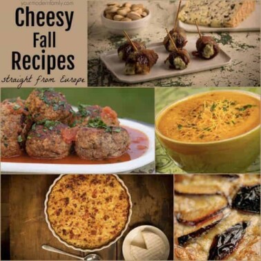 A layout of a variety of fall soups and deserts.