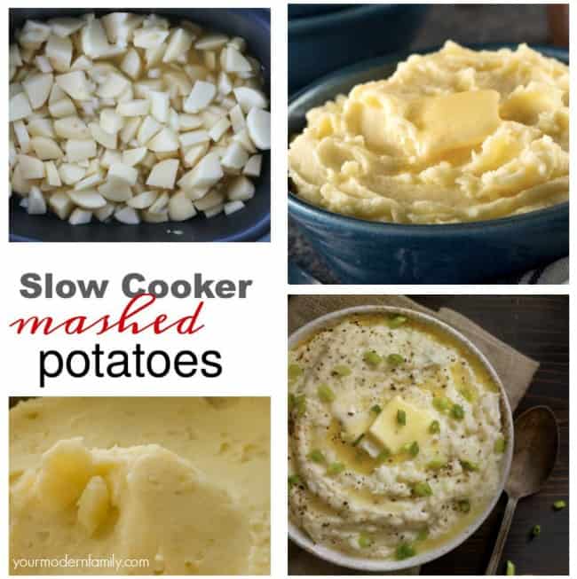 A bunch of food on a plate, with Potato and Slow cooker