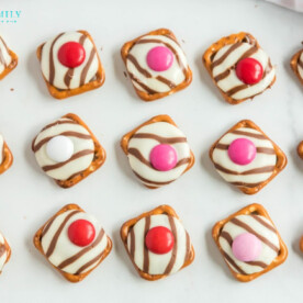 Valentines Pretzel Buttons with Hershey Kisses an
