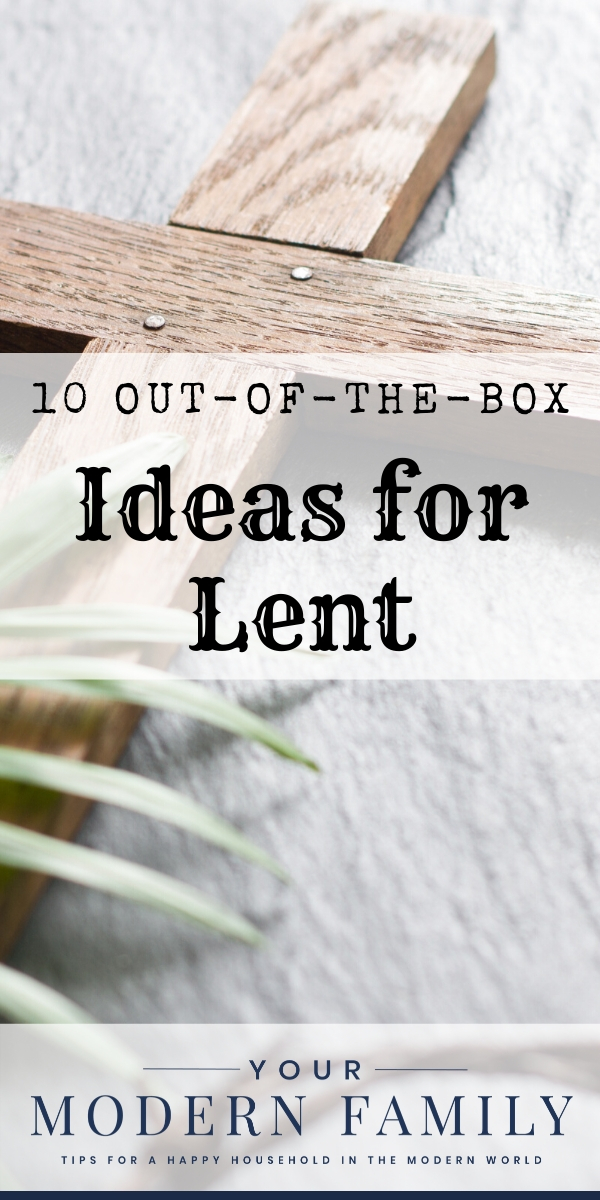 Ideas for Lent written on a white background.