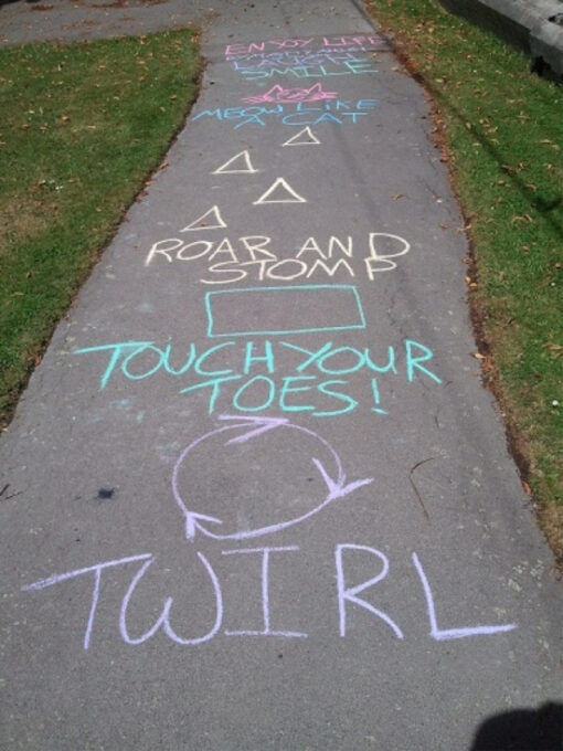 sidewalk chalk obstacle course