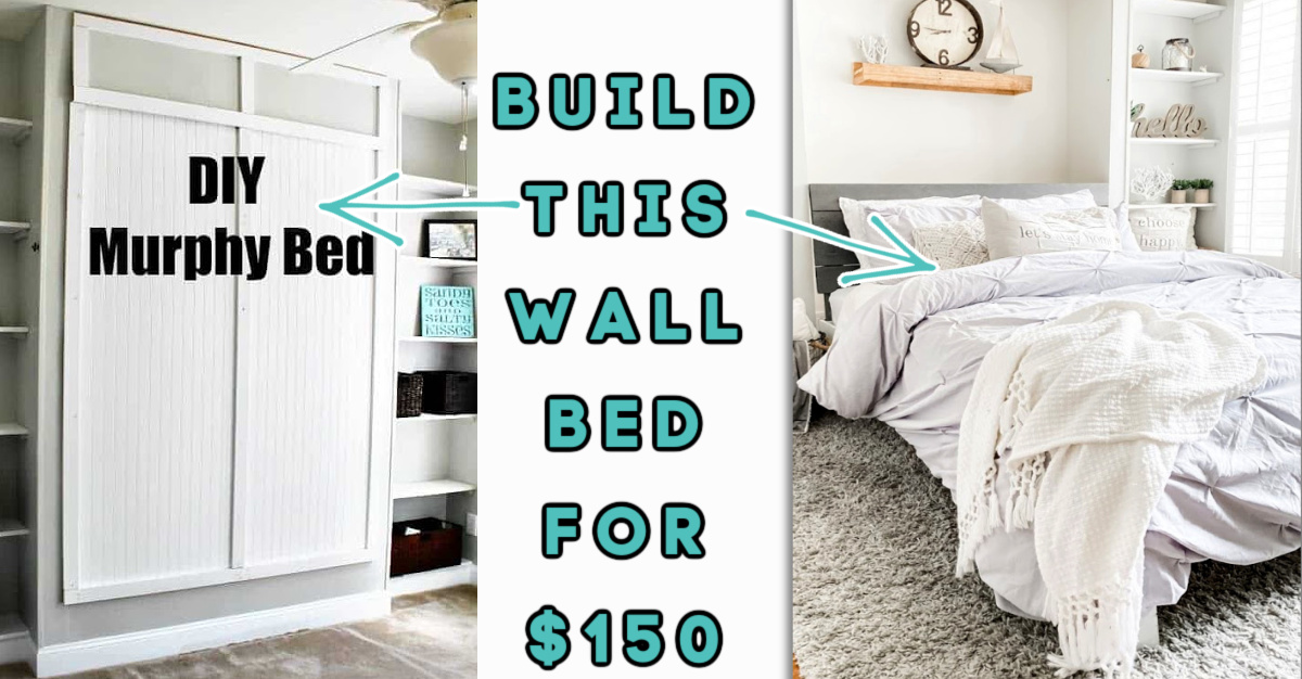 Queen Sized Deluxe Murphy Bed Plans DIY Horizontal Wall Bed Build your own 