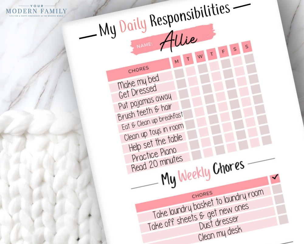 Daily Responsibility Charts for Kids
