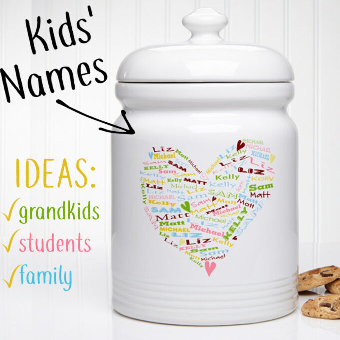 COOKIE JAR WITH NAMES - parent gift idea