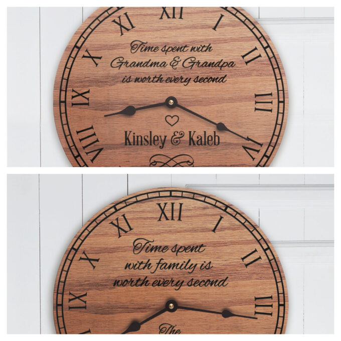 Personalized custom family clock as parent gift idea