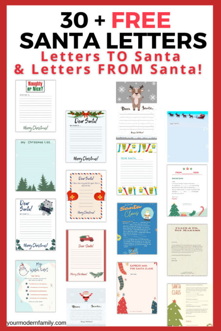 free santa letter templates