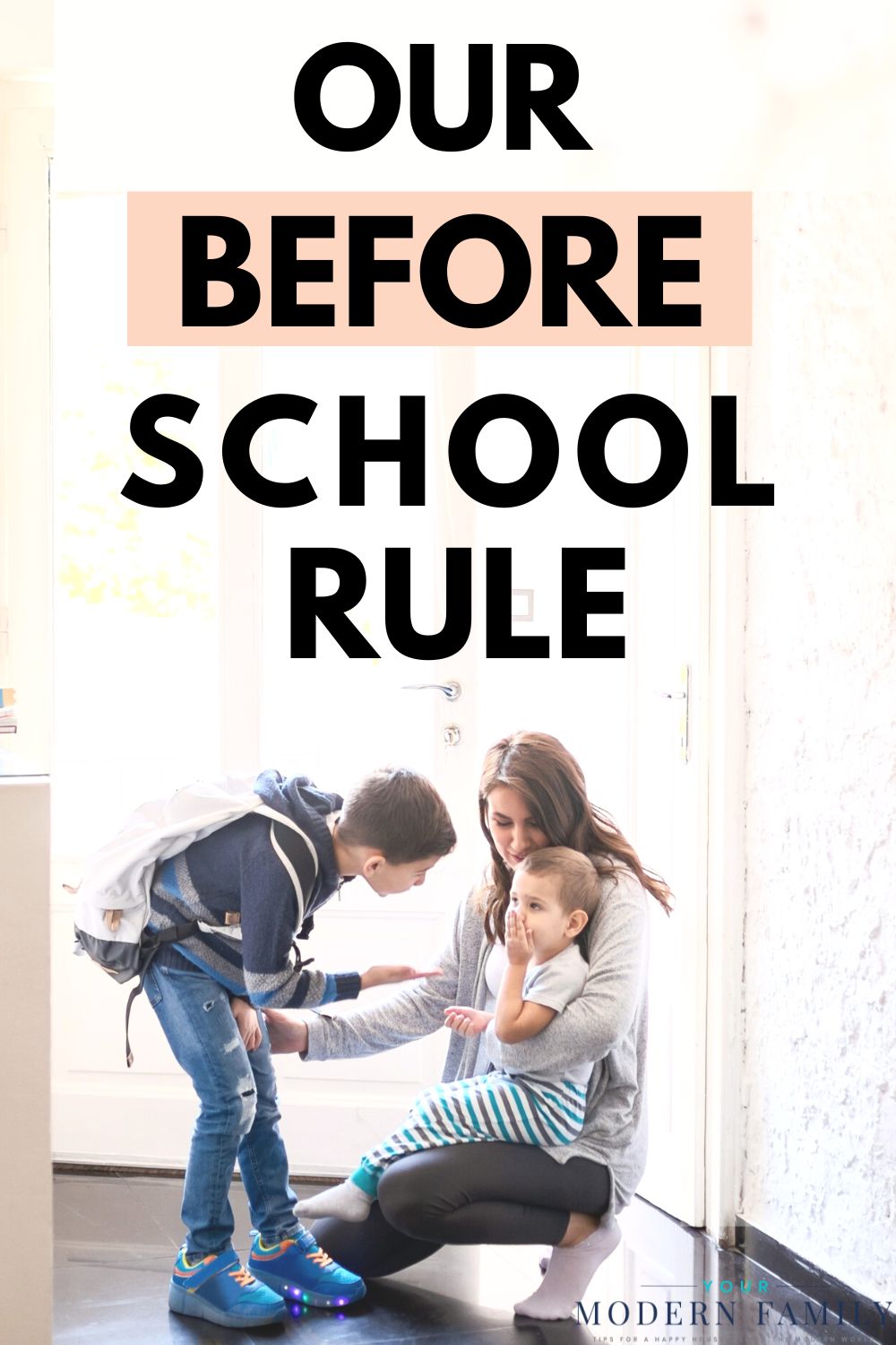 Before School Rule - child & parent walking to school