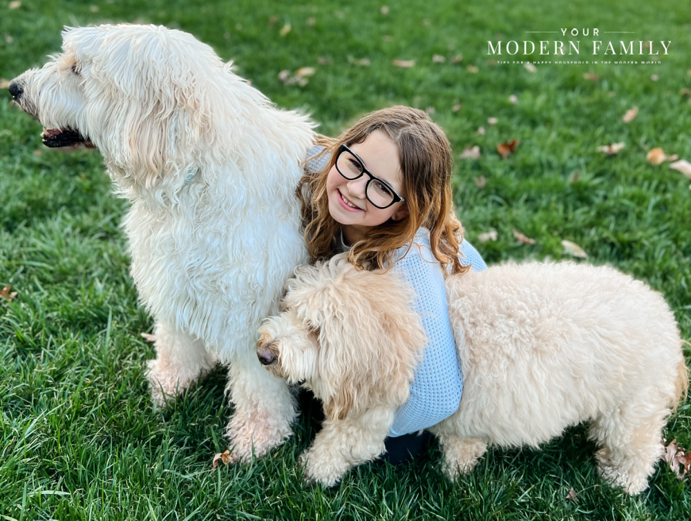 allie with dogs & pair eyewear glasses