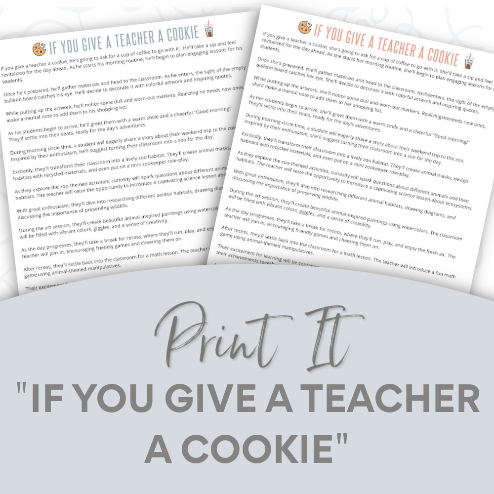 if you give a teacher a cookie