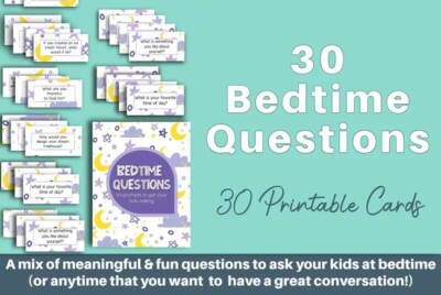 30 Bedtime Questions 30 Printable Cards