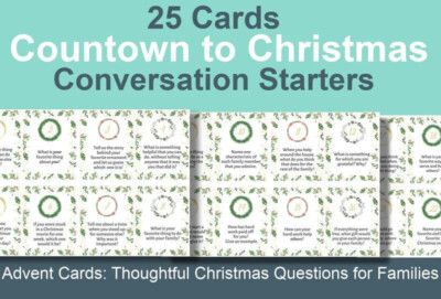 25 Cards Countdown to Christmas Conversation Starters