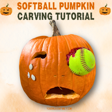 Softball pumpkin carving