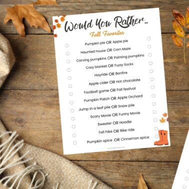 would you rather - fall edition